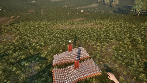 The Hand above a mustered legion